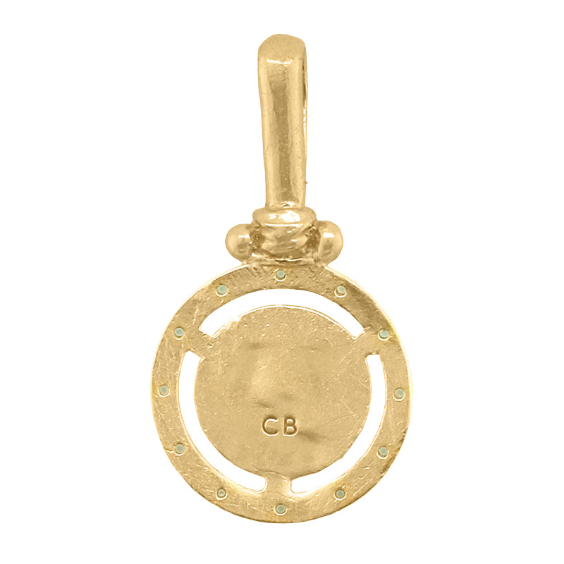 Fra Angelico Pendant with Emerald - 18K Gold Plated