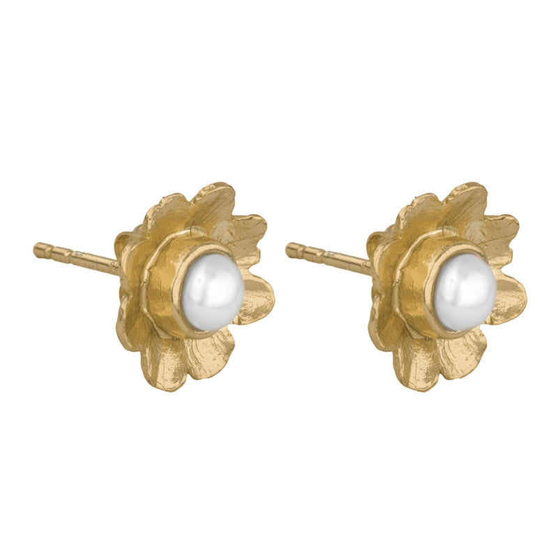 Perdita Studs with Pearl - 18K Gold Plated