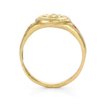 Gorgoneion Ring with Pink Sapphires - Solid Gold