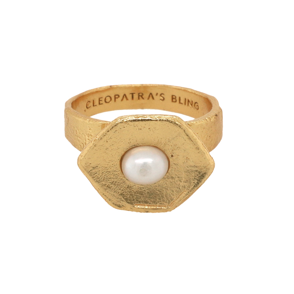 Kore Ring with Pearl - 18K Gold Plated