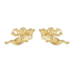Anteros Studs - Gold cherub earrings with detailed texturing.