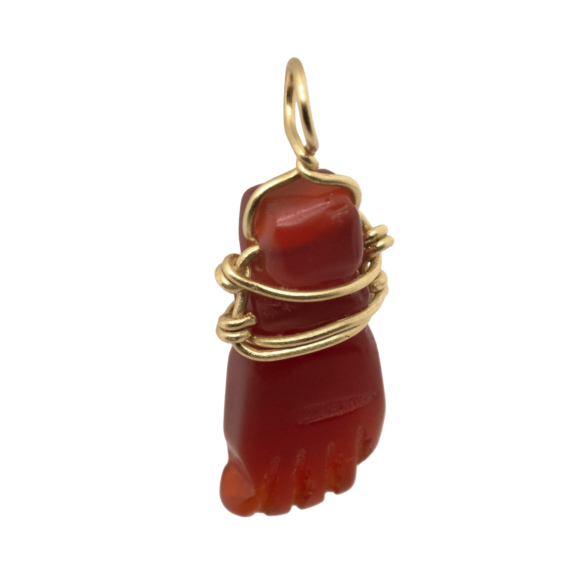 Sama Pendant in Red Carnelian - 18K Gold Plated