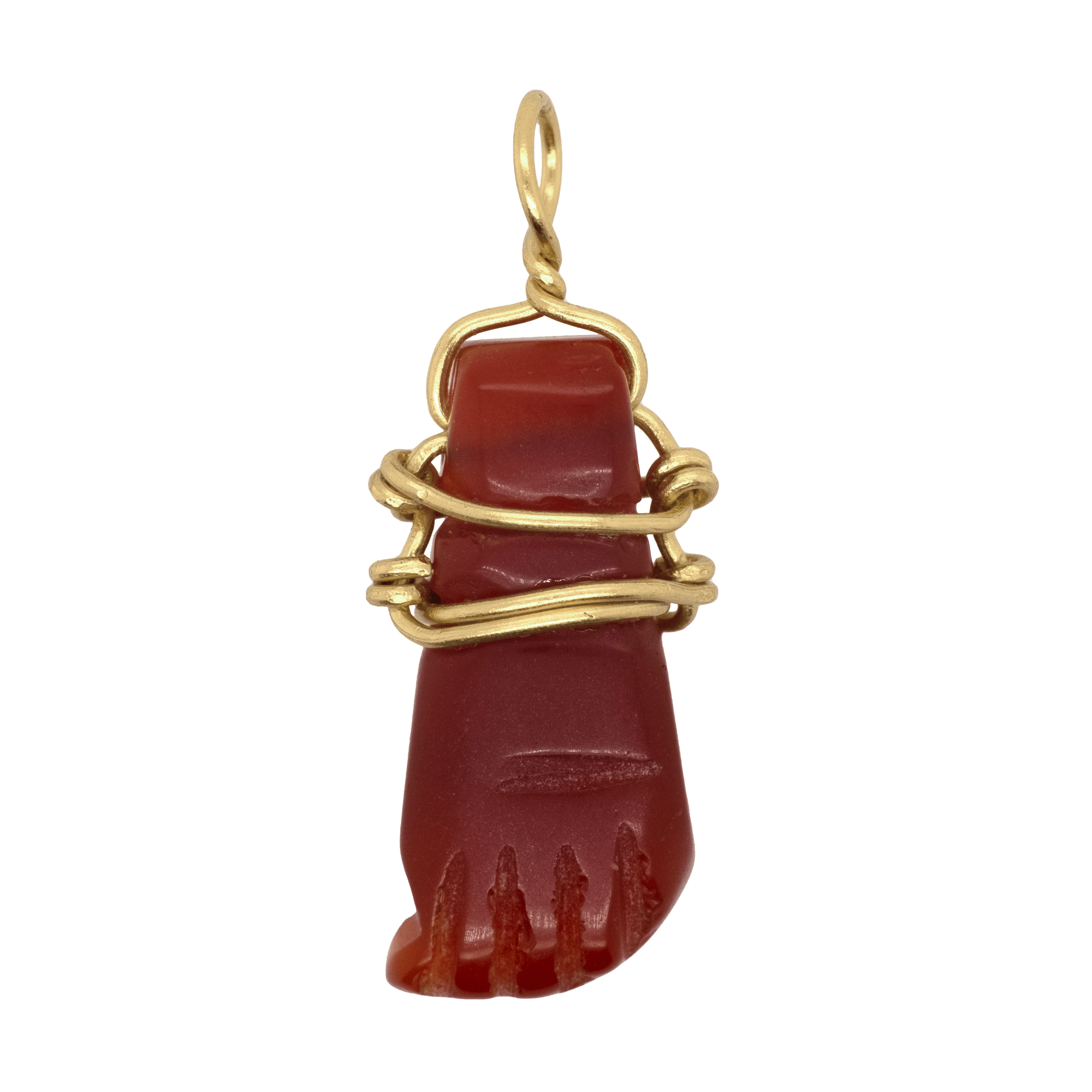 Sama Pendant in Red Carnelian - 18K Gold Plated