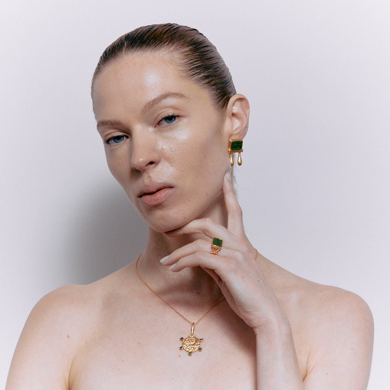 Donna Bianca Earrings in Resin - 18K Gold Plated