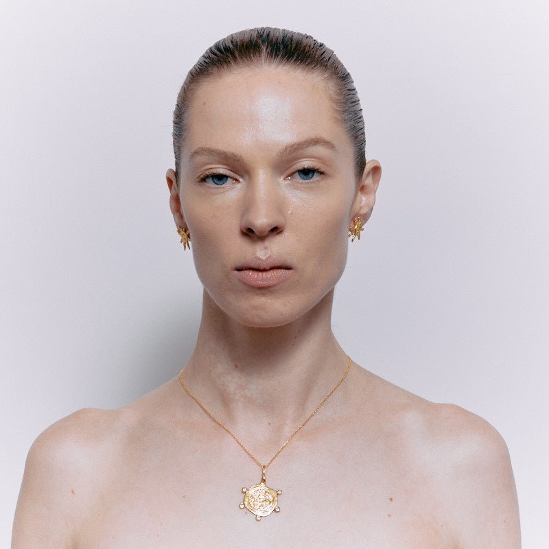 Banu Pendant with Aquamarine - 18K Gold Plated