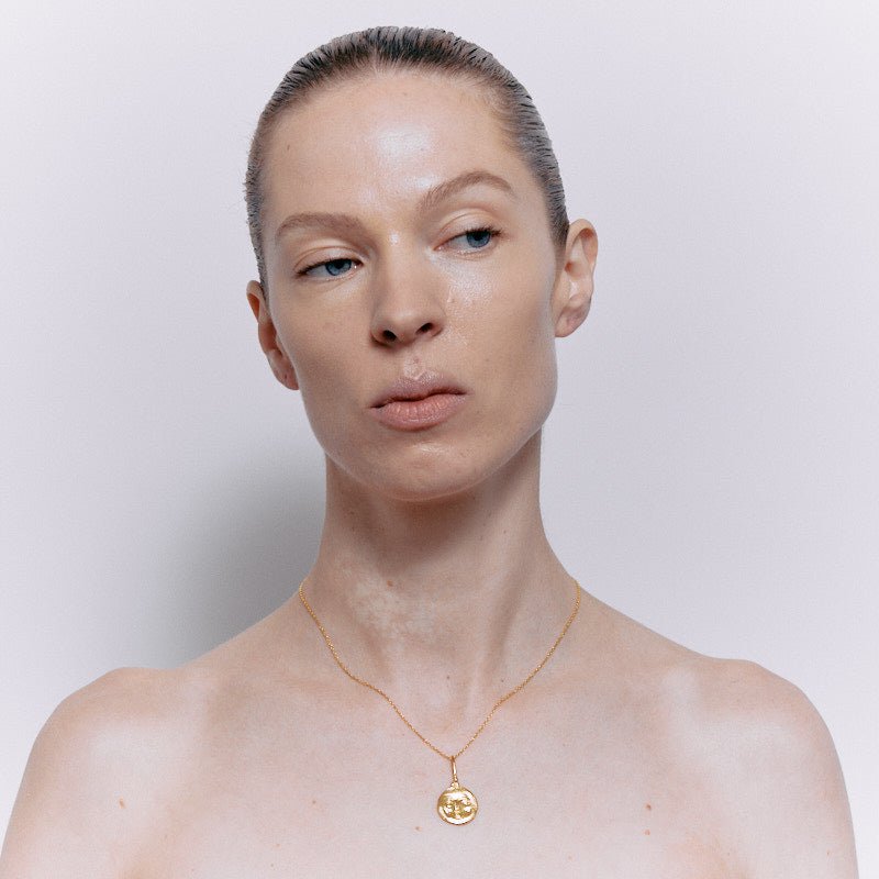 Moon Face Pendant - 18K Gold Plated